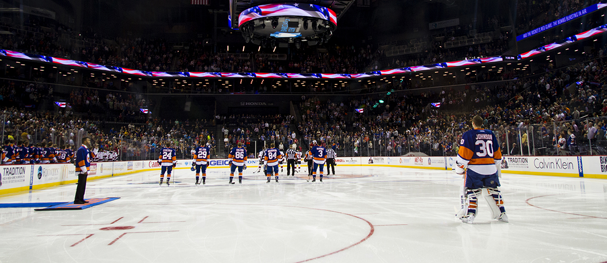 New York Islanders Take The Ice For The National Anthem Inside Hockey