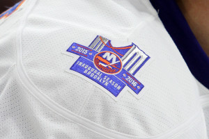 The New York Islanders Inaugural Season patch for moving to Brooklyn worn by a player