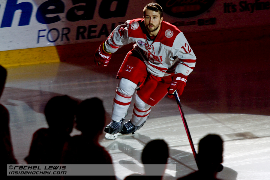 Youth Miami University RedHawks 37 Josh Melnick Red Hockey Jersey