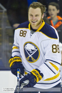 Jamie McGinn (BUF - 88) during warmups. McGinn was named 2nd star of the game.