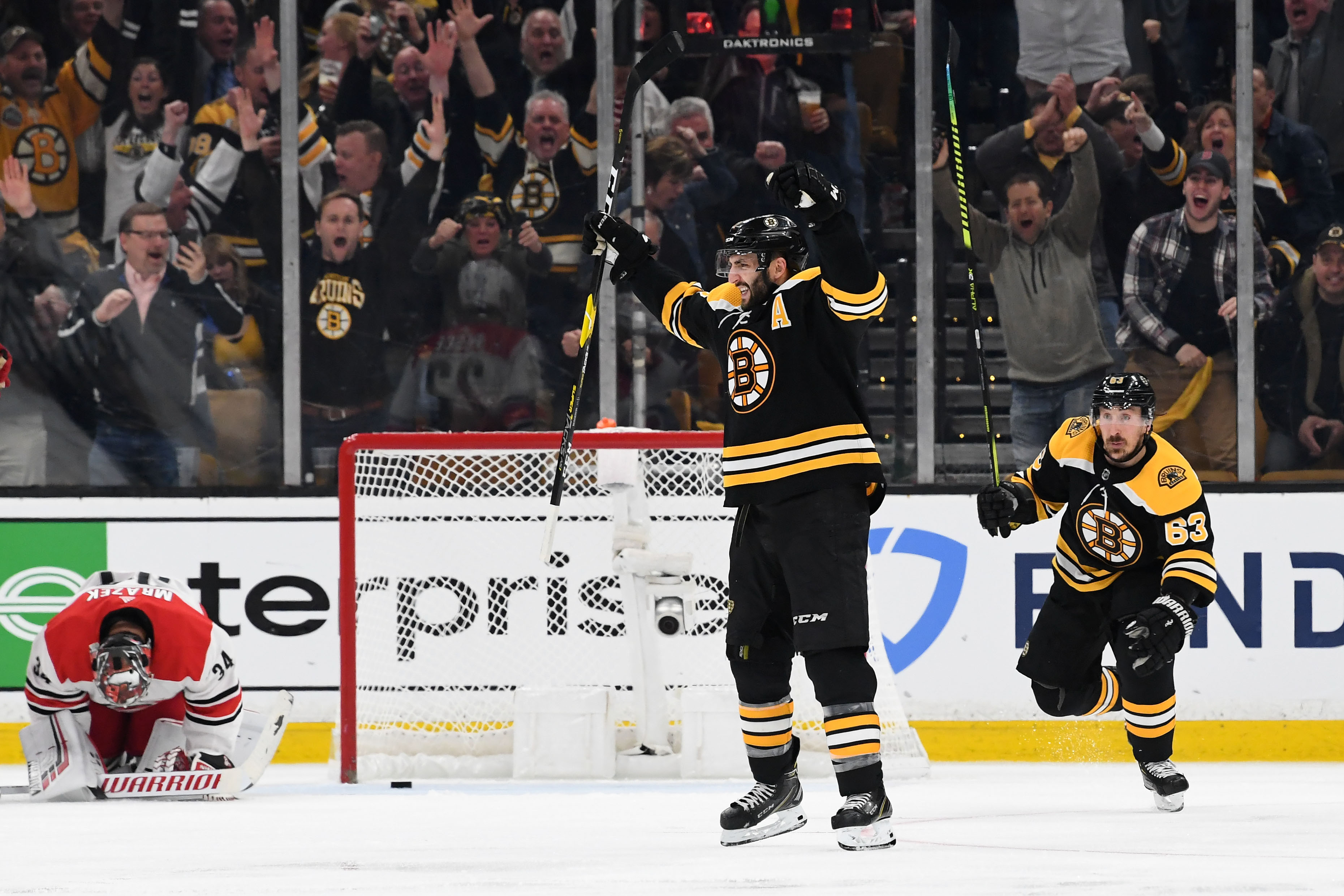 Bergeron Wins Game One in Double OT