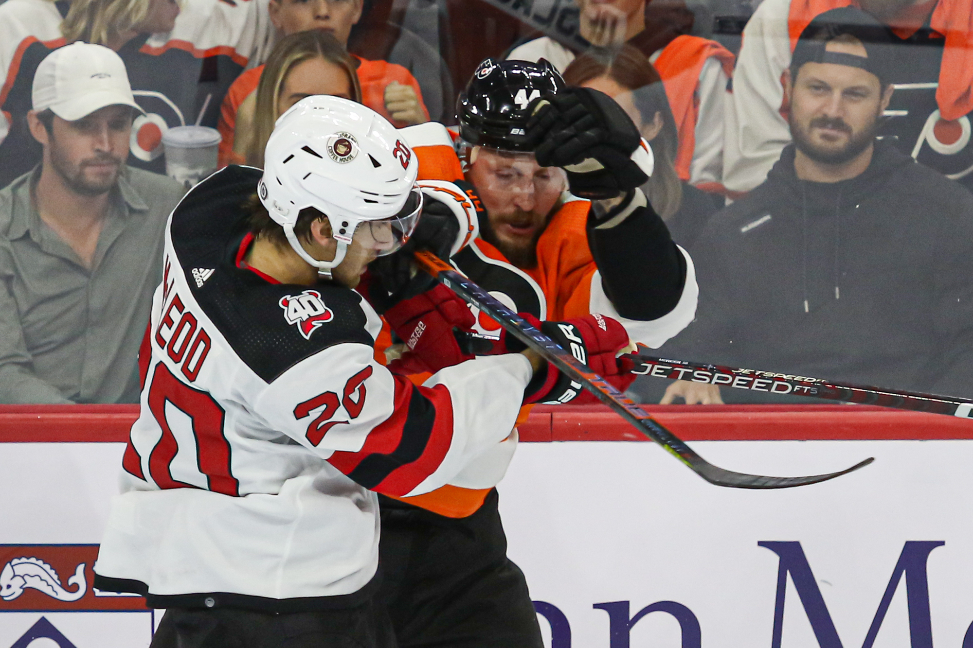 Young Devils stars 'absolutely killed' Flyers in 7-0 loss – NBC Sports  Philadelphia