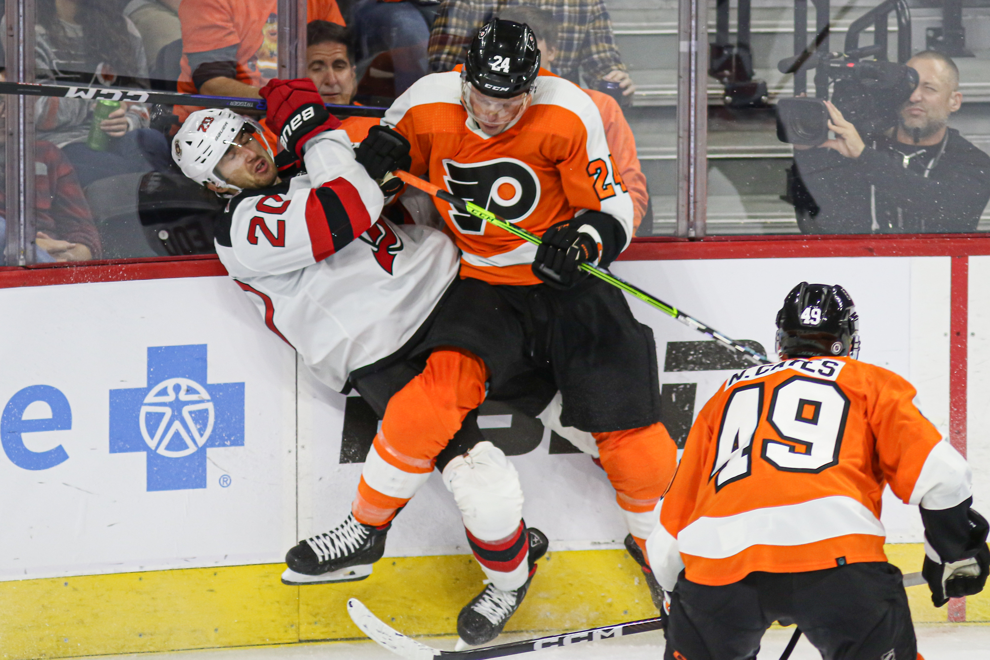 Young Devils stars 'absolutely killed' Flyers in 7-0 loss – NBC Sports  Philadelphia